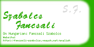 szabolcs fancsali business card